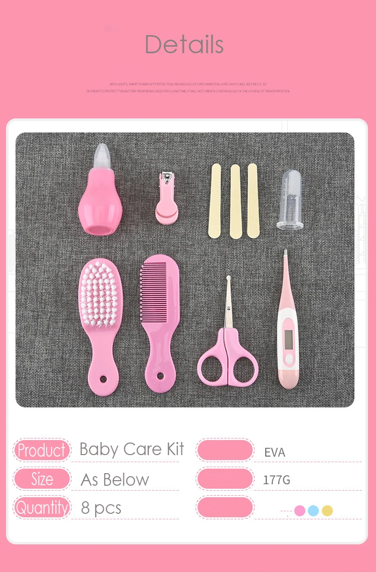 8 pcs Baby Care Set High Quality baby Grooming Kit Baby Daily Care Set