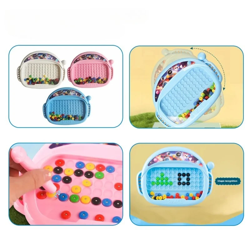 1 PCS Children's Magnetic Doodle Board with Pen & Beads Drawing Toy for 3-8 Years Kids Educational Boy Girl Montessori Gift