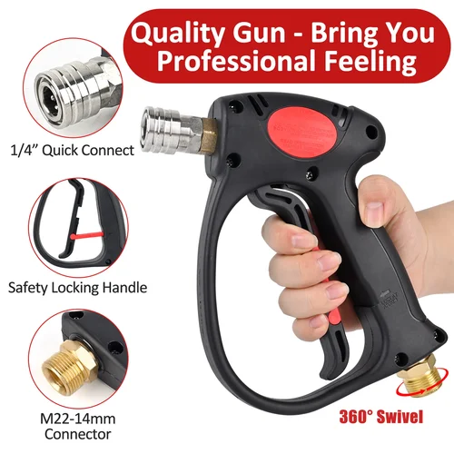 Imagen 2 del producto Kit de pistola de agua para lavadora a presión, conector de manguera de limpieza de coche para boquillas de conector rápido Karcher Nilfisk Parkside Bosch