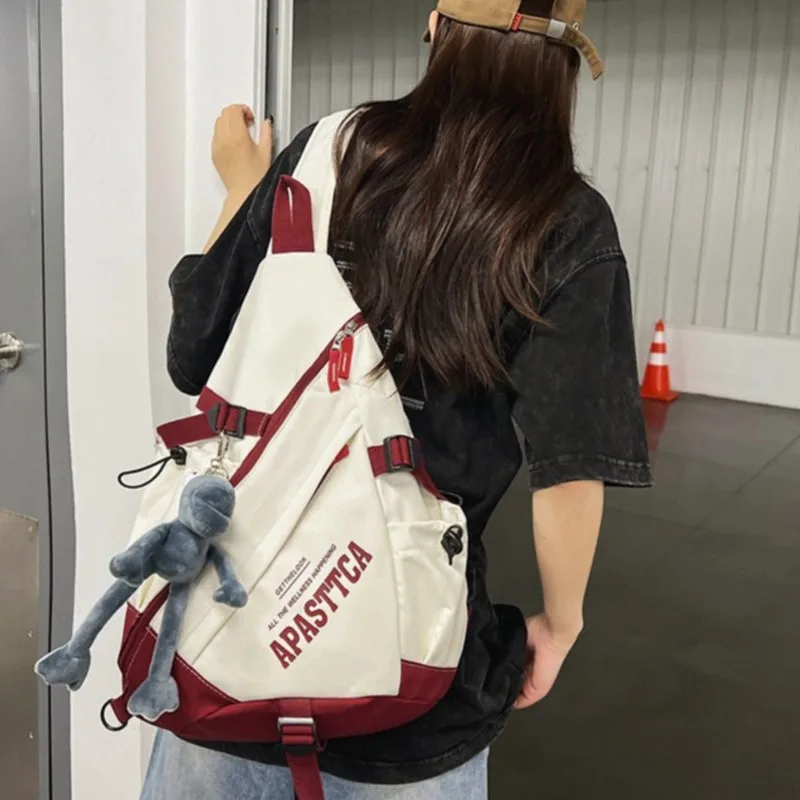New Y2k Portable Light Nylon Crossbody Bag Trendy Rucksack Travel Shoulder Bag Casual knapsack Outdoor Sports Unisex Chest Packs