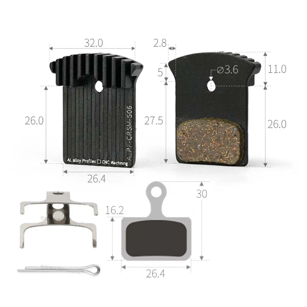 Semi-metallic Compound Bicycle Disc Brake Linear Lockup Silence Improved Cooling Efficiency Brake Pads For Road Cycling