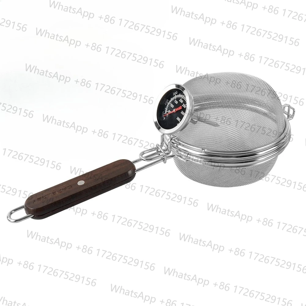 Stainless Steel Coffee Roaster Net Coffee Bean Roasting Wire Mesh With Thermometer Home Open Fire Coffee Roaster