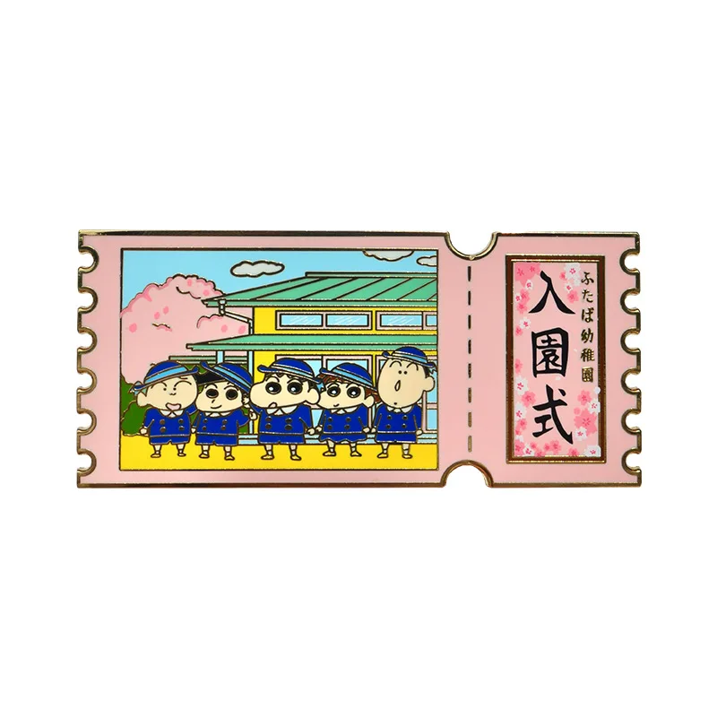 

Crayon Shin-Shin peripheral accessories Metal brooch Nohara Shinnosuke badge imitation enamel badge cute schoolbag accessories