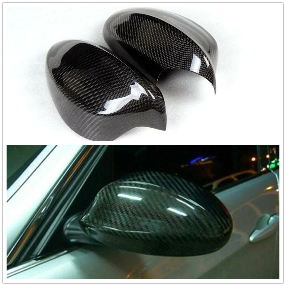 

For BMW E90 325i 328i 330i 335i 2006-2008 Dry Carbon Fiber Mirror Cover Add On Car Exterior Rear View Caps Rearview Case Shell