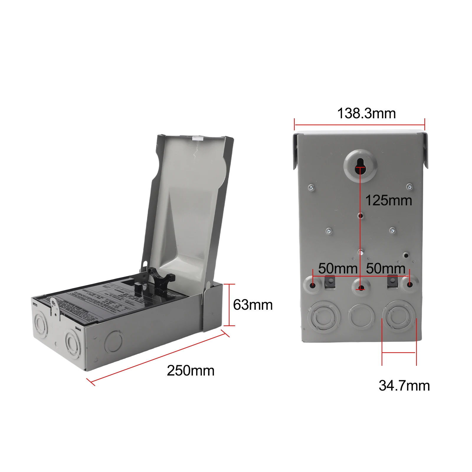 

Weatherproof Electrical Disconnect Switch Pull Out Switch Metal Enclosure AC Disconnect Switch Lockable Disconnect Box