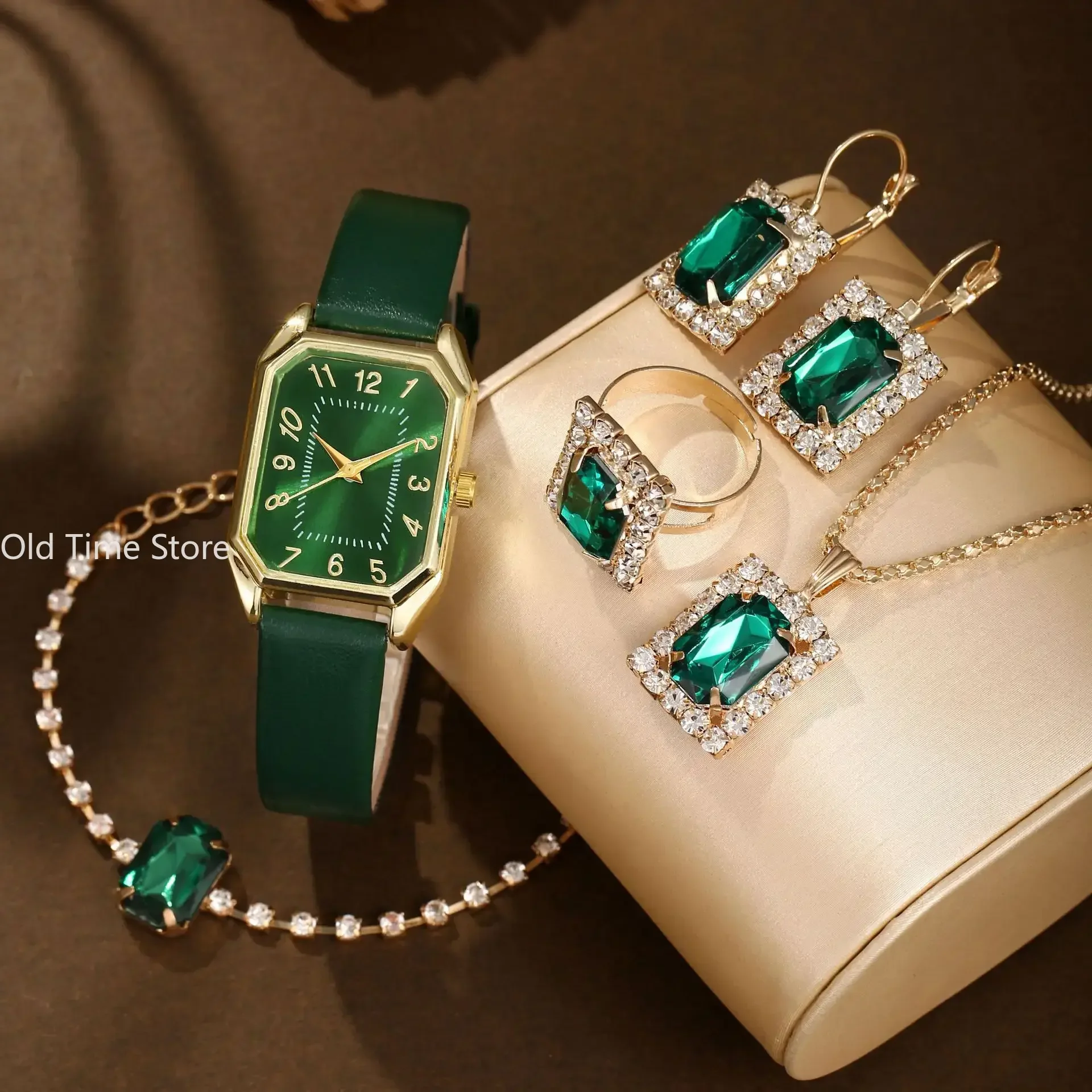 6/5/1PCS Luxury Fashion Square Women's Watches Brand Ladies Quartz Wristwatch Jewelry Set Classic Simple Femme Relogio Feminino