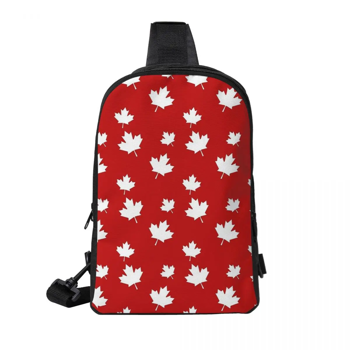 

Canada Maple Leaf Flag Pattern Red White Canada Flag Chest Bag Men Sling Crossbody Backpack Chest Bag Daypack Shoulder Bag