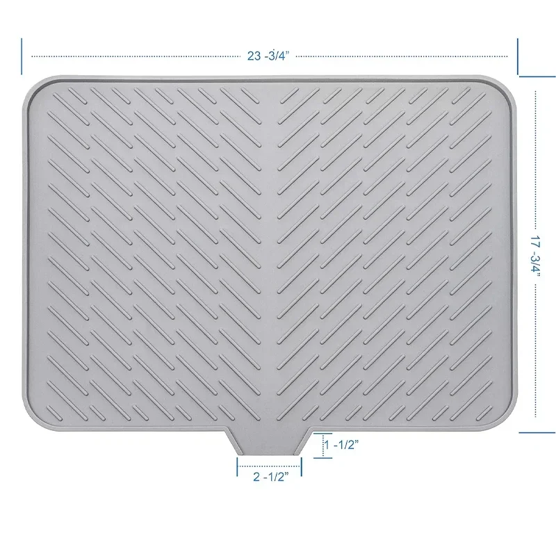 Silicone Dish Drying Mat for Multiple Usage Hygienic Drying Pad Easy To Clean for Kitchen Counter or Sink or Drawer liner