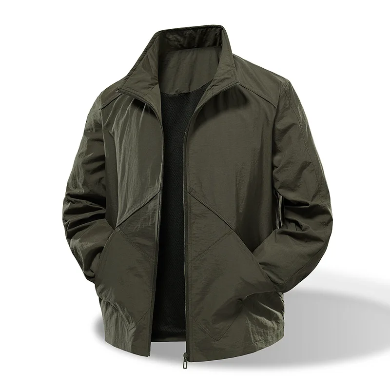 2026 New Jacket Men's Stand Up Collar Fashion Spring and Autumn Fashion High Street Casual Loose Top