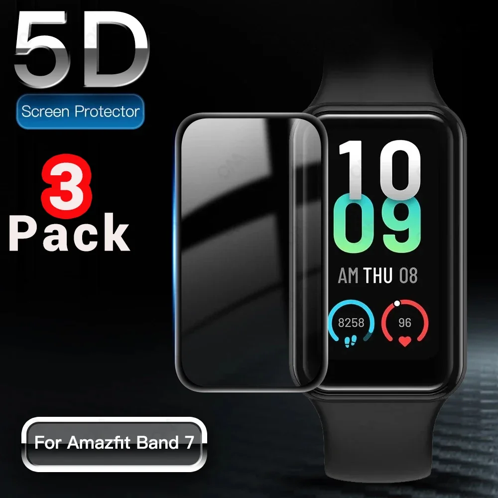 

3/1Pcs Screen Protector for Amazfit Band 7 Smart Watch Full Coverage Soft Protective Film Cover (Not Glass)