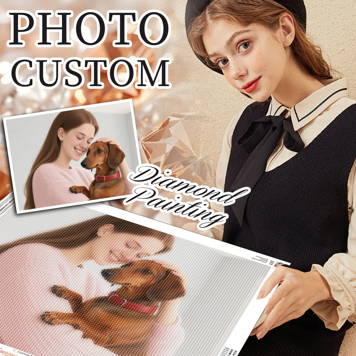 GATYZTORY Diamond Painting Photos Custom 5D Diamond Pictures Needle Arts Craft Pet photo customization Cross Stitch Kits Diy Set