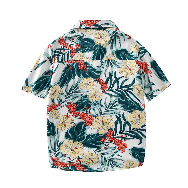 Korean version slim beach shirt, Hawaiian style top, essential for travel, vacation, and parties