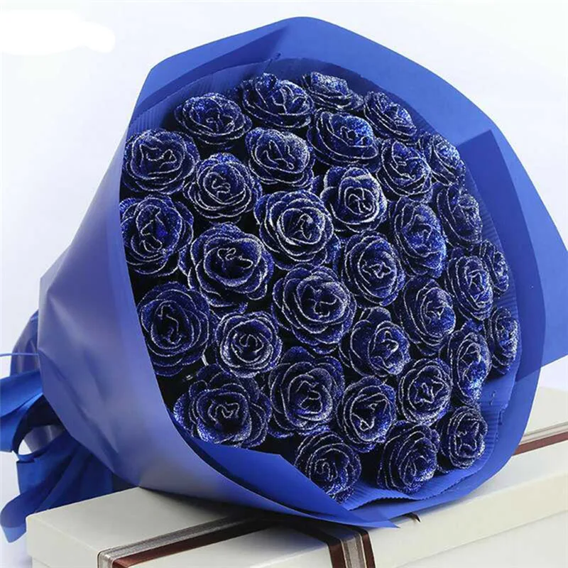 10/20/30/60pcs of 7cm Glitter artificial flower rose head DIY f girl friend refined bouquet gifts wedding Birthday home decor