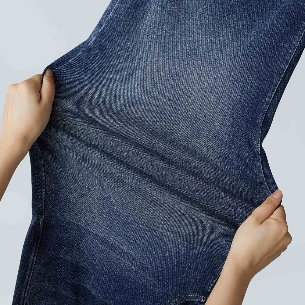 Shascullfites Damen-Jeans mit hoher Taille, dehnbar, dunkelblau, lässig, locker, weit geschnitten, Baggy-Jeans, dünne Schlagjeans – Detail 6