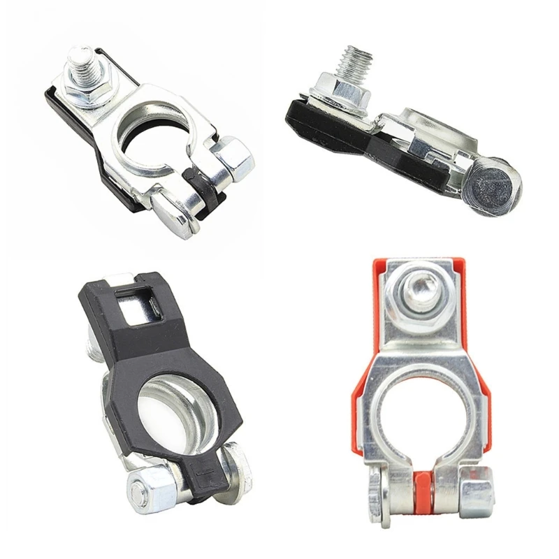 652F Clamp Battery Terminal Connector Pair with Positive Negative Covers for Car Motorcycle Battery Connection Service
