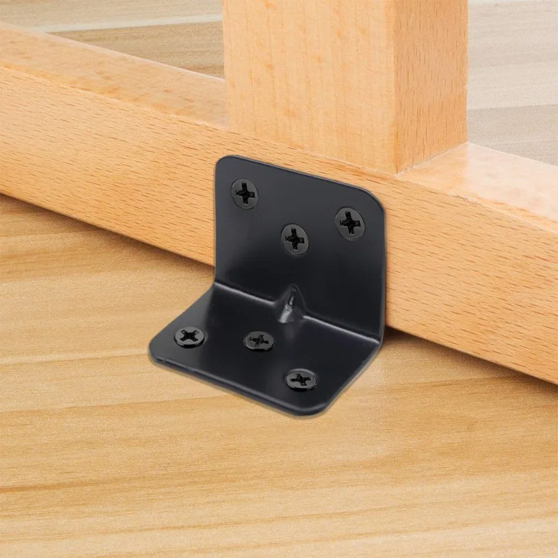 60/10 шт. 90 °   Угловой кронштейн из нержавеющей стали, черный L-образный стол, стул, шкаф, прочное усиление, аксессуары для оборудования