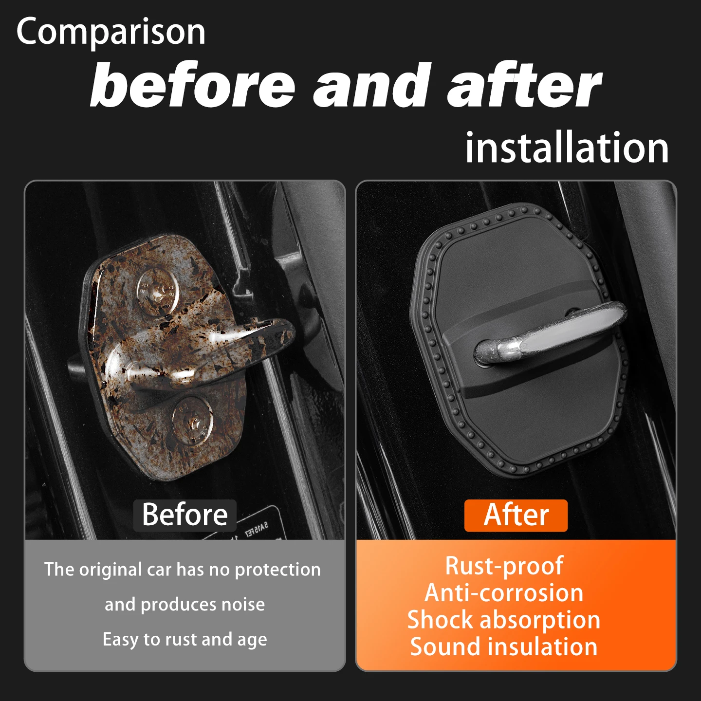 2/4 قطعة سيليكون قفل باب السيارة غطاء واقية الديكور الحال بالنسبة لمرسيدس بنز CLA الفئة C117 X117 2013-2019 2016 2017 2018 #2