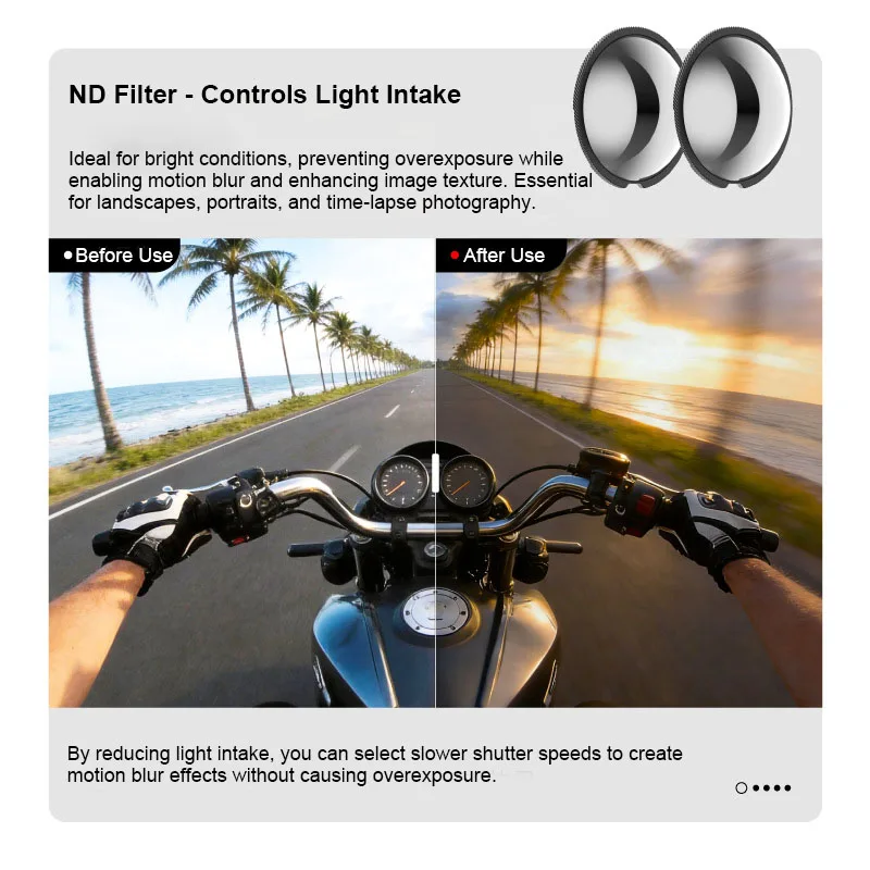 

1set ND Filters For Insta360 X5 Optical Glass Multi-Coated Len Filter with Twist-On Lock,Waterproof Scratch-Resistant for Camera