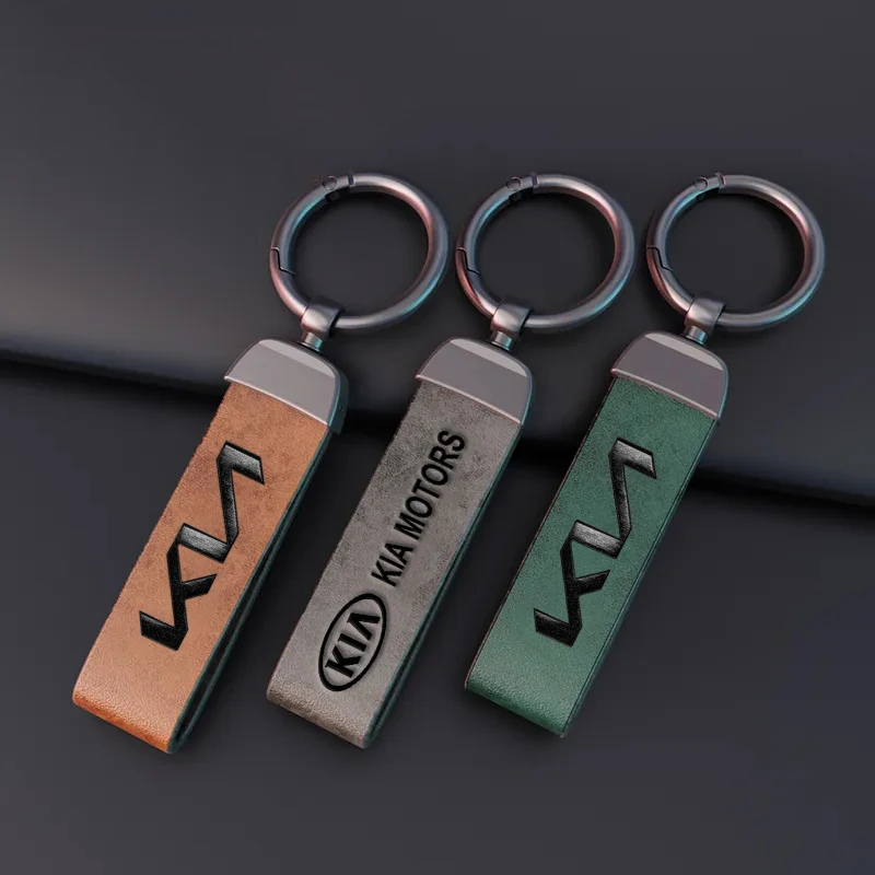 سلسلة مفاتيح سيارة جلدية فاخرة مطبوعة شعار كيرينغ اكسسوارات لكيا K9 سبورتاج نيرو K5 كرنفال EV6 EV9 EV3 K8 ستينغر فورتي #5