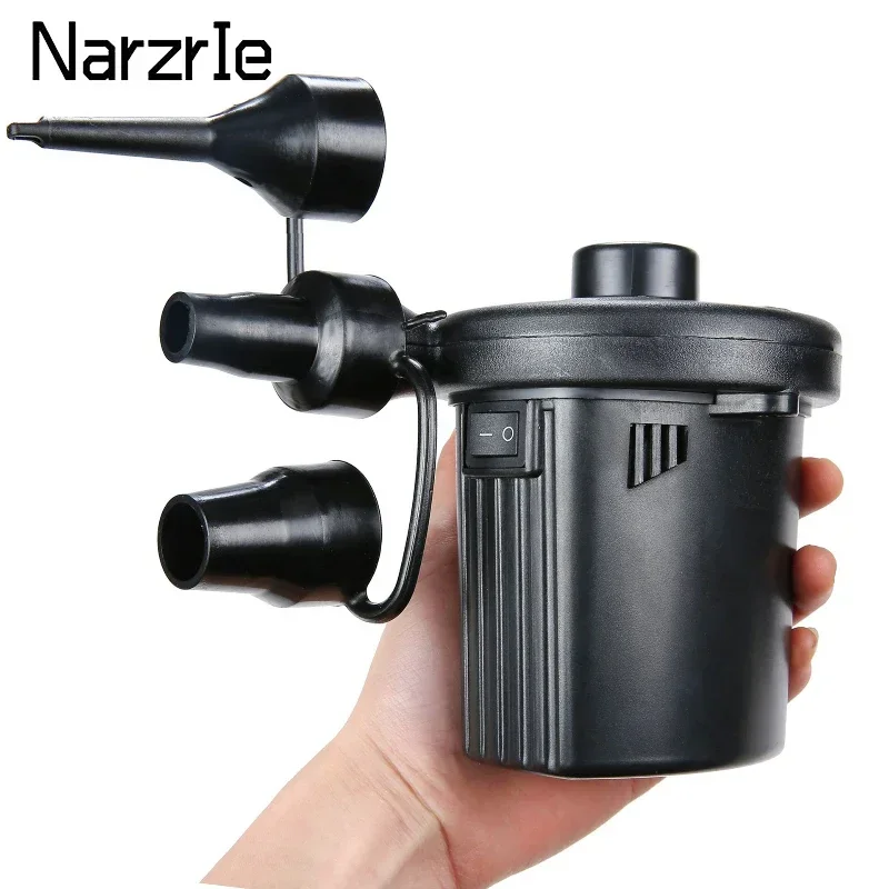 12V 220V Electric Air Pump Inflator Battery Rechargeable Air Compressor Portable For PVC Boat Mattress Inflatable Pool Raft Bed