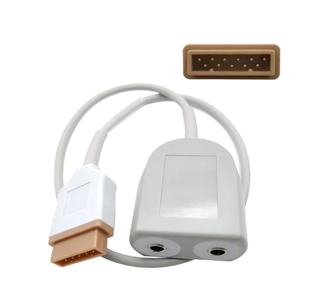 Compatible with GE Dual Body Temperature Adapter Cable Body Surface Temp Extension Cord 1 To 2 Transfer 4.0 Interface Wire