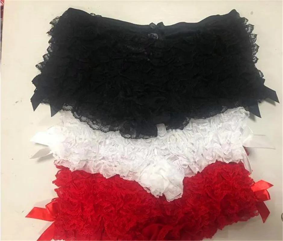 Women\'s Ruffled Lace Bloomers Knickers Fashion Panties for Ladies Sexy Lingerie Burlesque bo Peep Panty Frilly Knickers