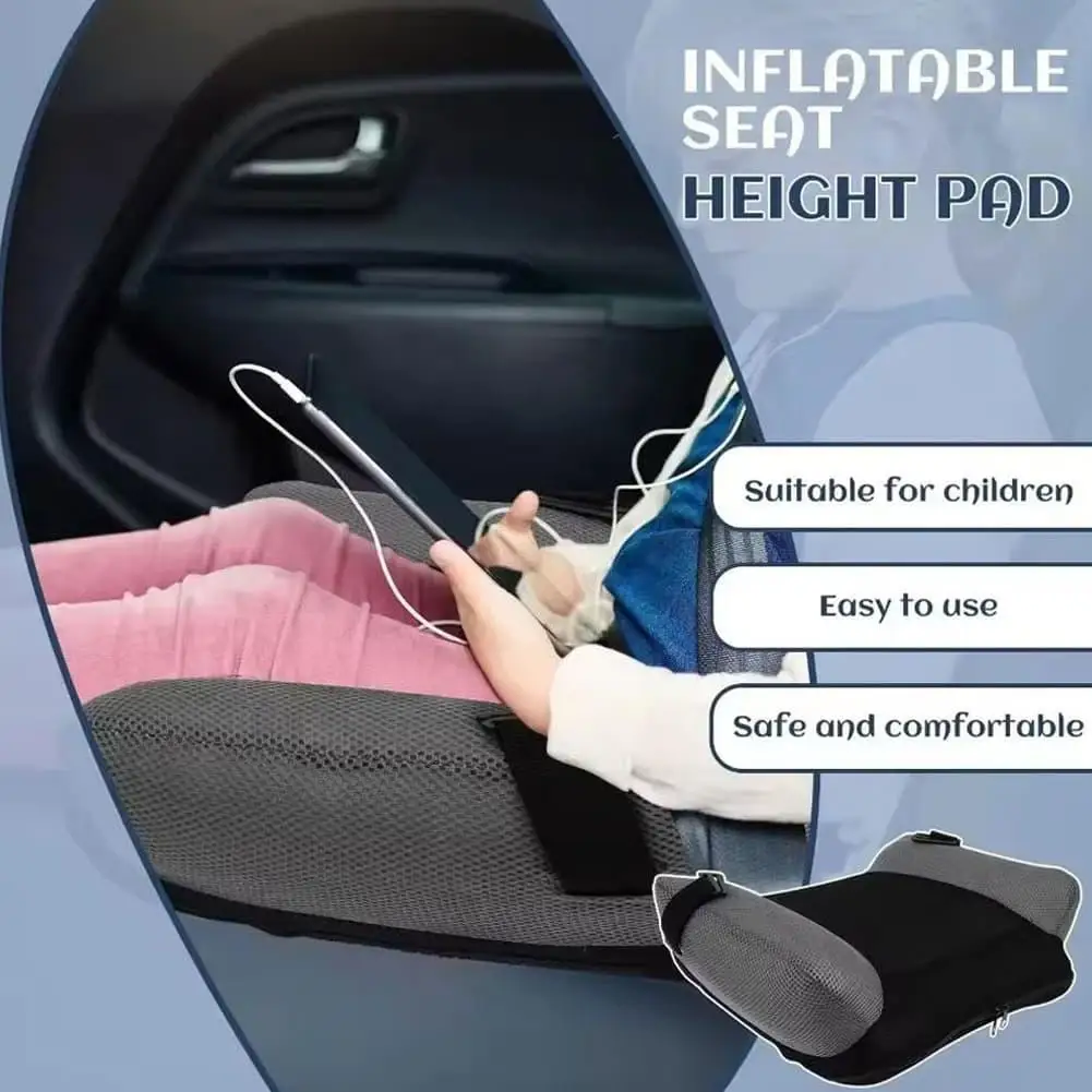 Portable Travel Inflatable Car Booster Seat for Kids PVC Cushion with Storage Bag Comfort Safety Narrow Backless Universal Fit view 2