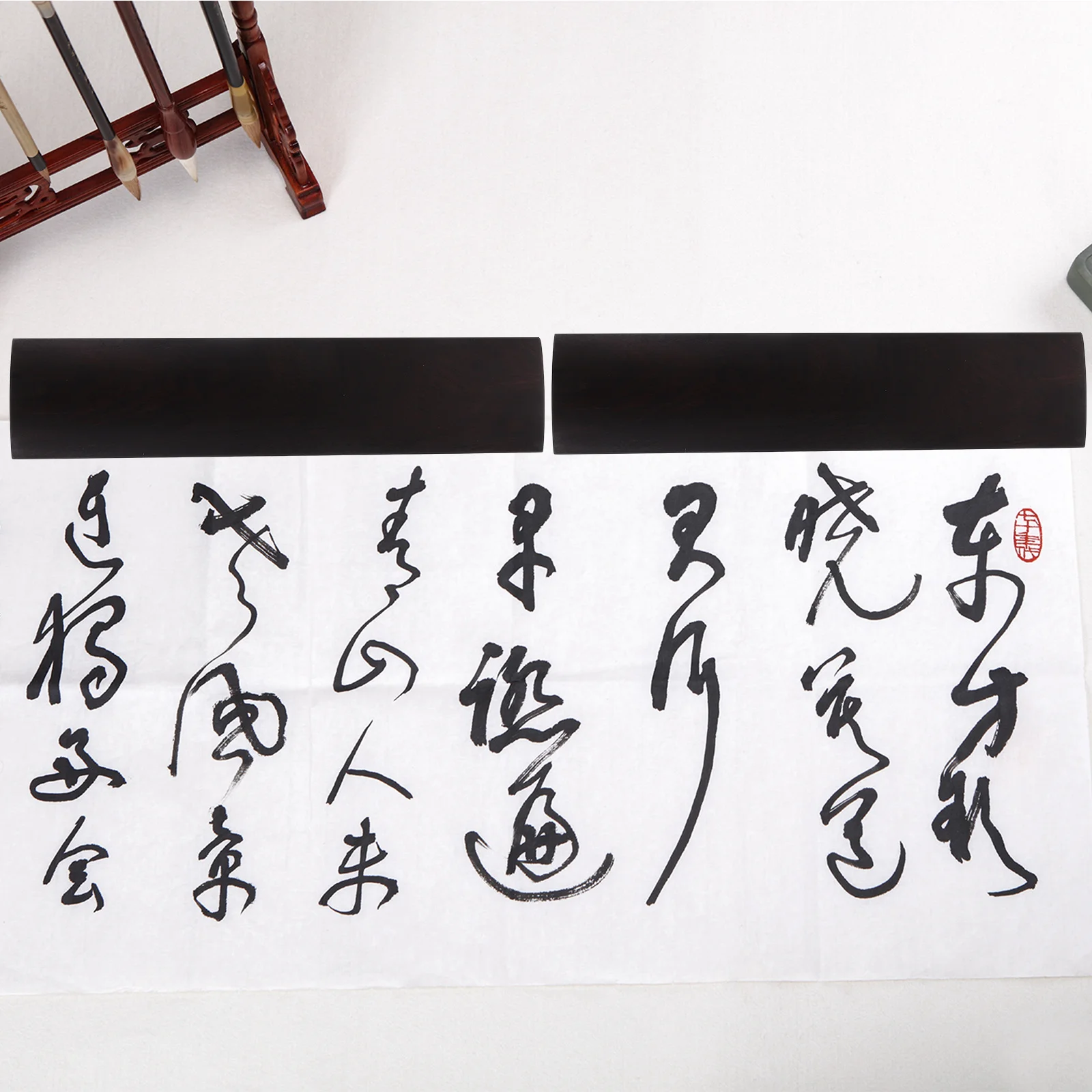 

Rectangular Wooden Paperweight Durable Calligraphy Practice Tool Smooth Surface Safe Touch Desk Decoration Supplies