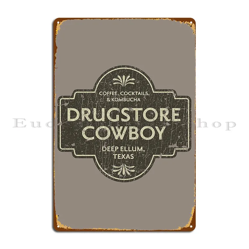 متجر الأدوية كاوبوي لوحات تسجيل معدنية اللوحة سينما مخصصة نادي تين تسجيل ملصق #1