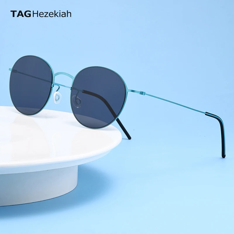 

Titanium Sunglasses round for Men Women Vintage No screws Eyeglasses Lightweight Durable Sun glasses Multi color selection 8808