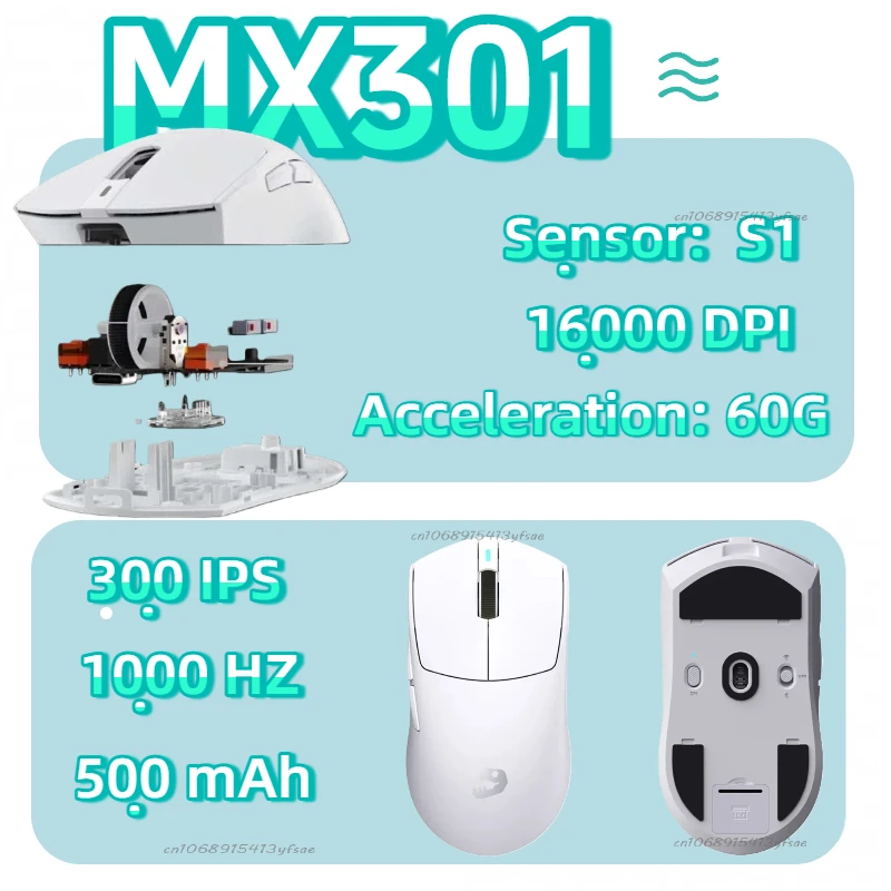 

Wireless Mouse Ergonomic Gaming Design 16000 DPI 1000Hz Report Rate 500mAh Long Battery Life Three Connection Mode