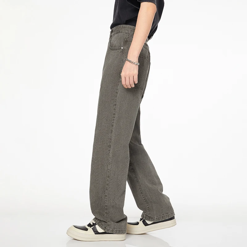 Oversized Lange Jeans Heren Lente En Zomer Losse Casual Amerikaanse High Street Retro Broek 2024 Nieuw