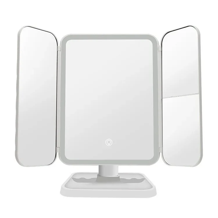 Led Makeup Mirror Desktop with lighting triple makeup mirror, makeup and intelligent complementary makeup mirror