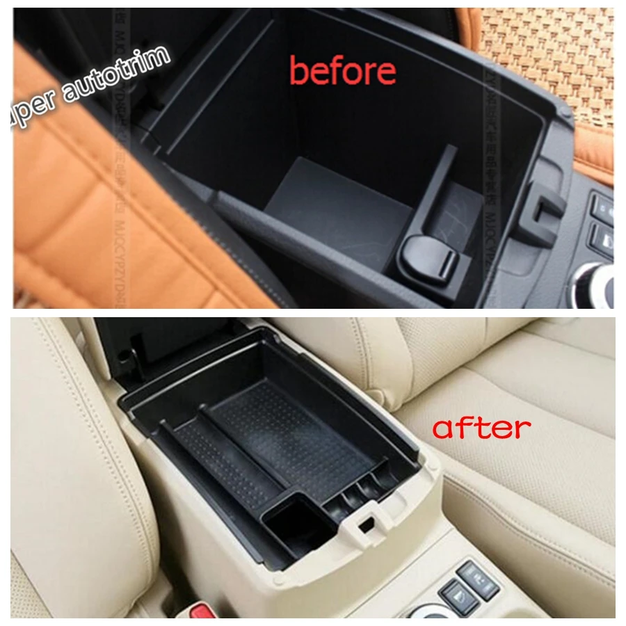 Central Armrest Storage Box Container Pallet Phone Holder Tray Black Interior Accessories Fit For Nissan Qashqai J11 2014 - 2020