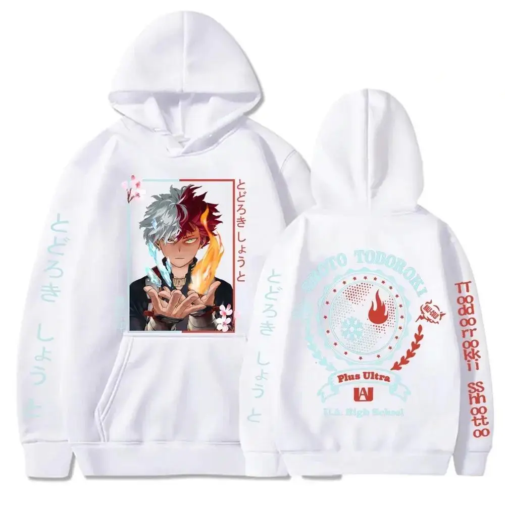 Anime My Hero Academia Todoroki Shoto Cool Hoodies Sweatshirts Women UA High School Harajuku Aesthetic Y2k Winter Warm