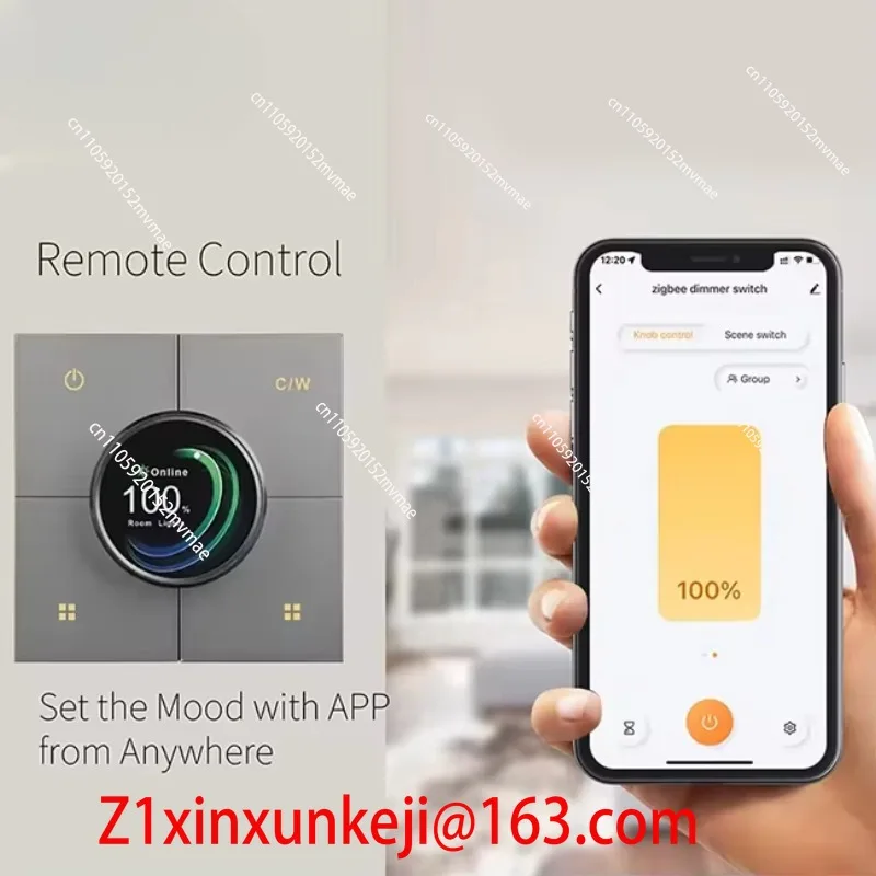 2025 New Smart Home Wall Switch/life Wireless Dimming Touch Screen Knob Mobile Application Remote Control Zigbee Network 10A Max