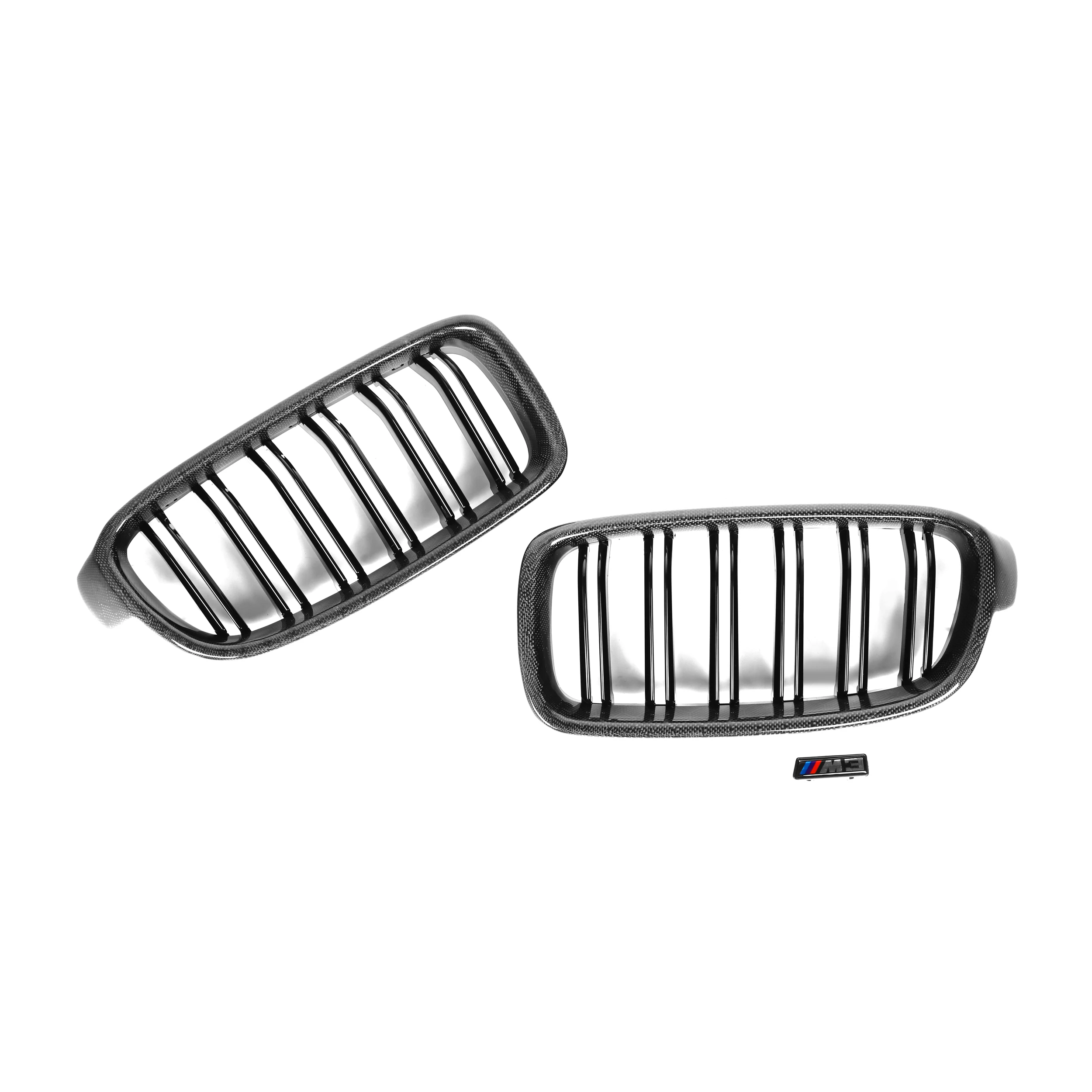 

Honeycomb Carbon Fiber Double Slats Grill For BMW 3 Series F30 F35 2012-2016 2-Slat Front Bumper Grille F30 Grill