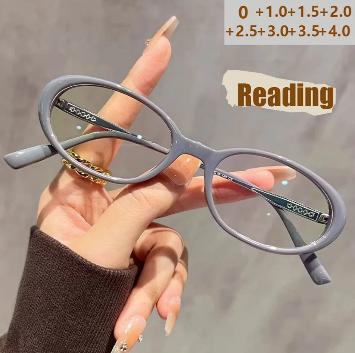 Nuevas gafas de lectura con montura gruesa ovalada, gafas de lectura literarias simples con luz azul antiluz azul para personas mayores, gafas de lectura JH5002