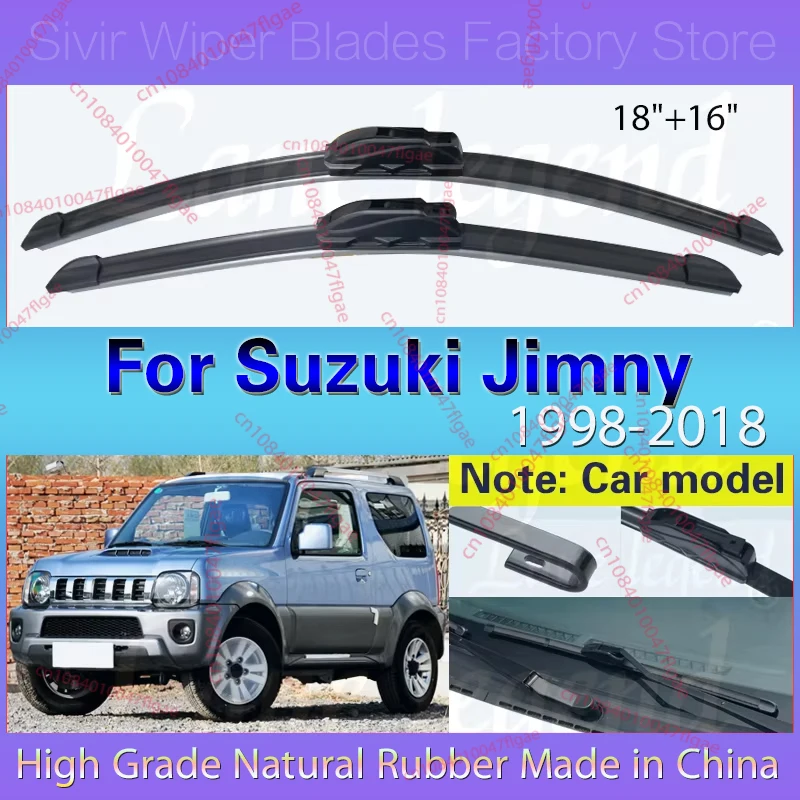 

Car Front Wiper Blades For Suzuki Jimny 1998-2018 Soft Rubber Windshield Windscreen Rain Brush Car Accessories 2016 2017 18"+16"