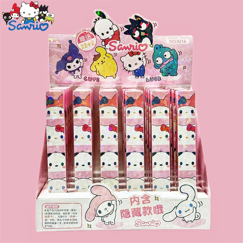 

24 шт. Sanrio серии Новинка аниме милая Hello Kitty нейтральная ручка Kuromi черная ручка для письма для студентов обучение