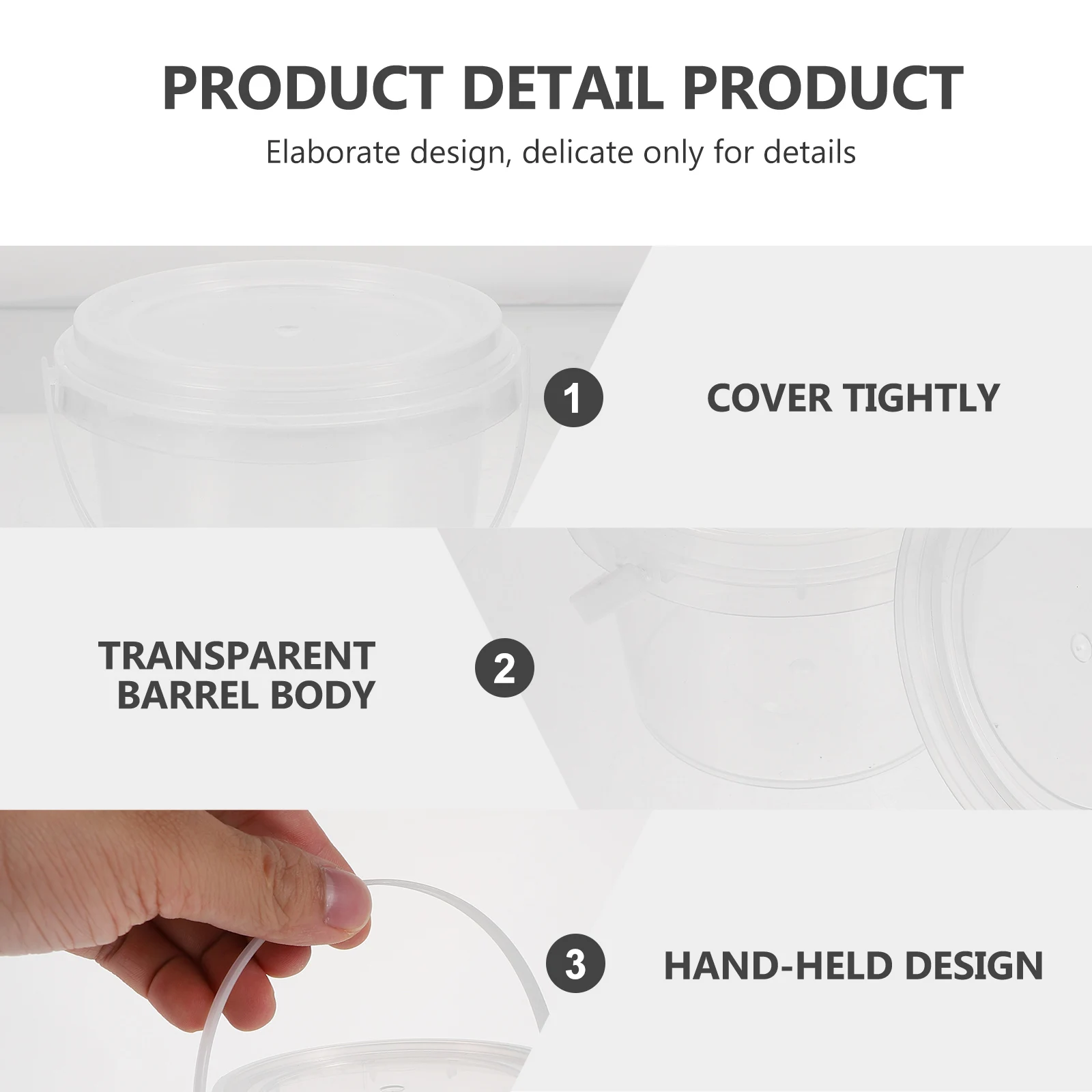 

10pcs Storage Bucket Food Grade Pp Transparent Large Capacity Thickened Handheld Container For Milk Tea Dessert Ice Cream Fruit