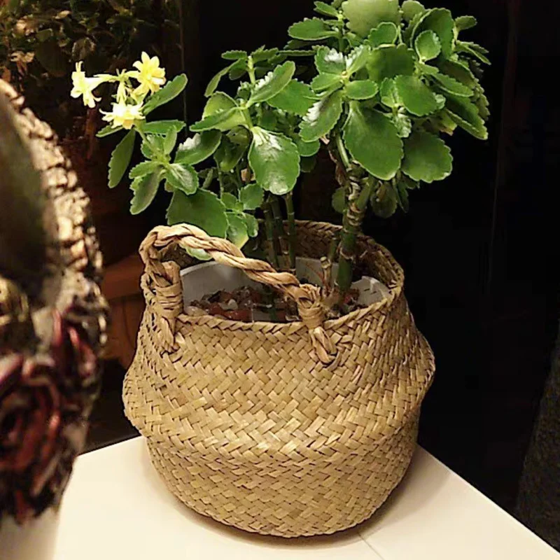 

Seaweed Wicker Basket Rattan Hanging Flowerpot Flowerpot Dirty Clothes Dirty Clothes Basket Storage Baskets Home Decor