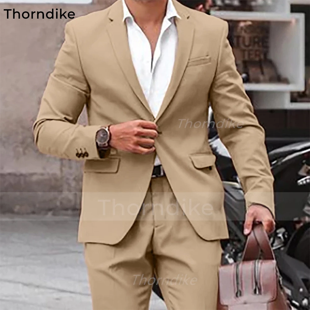 

Thorndike 2022 Stylish 2 Pieces Men's Business Suits One Button Bridegroom Formal Party Men Suit(Jacket+Pants)