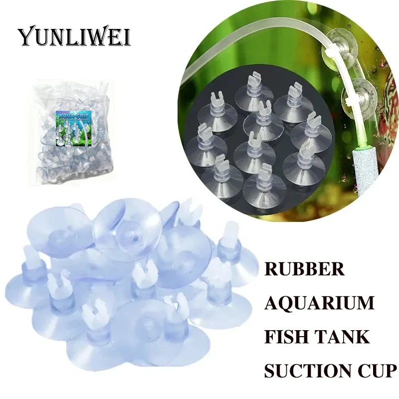 20/100 Stück Gummi-Aquarium-Saugnapfhalter für Luftschlauch Sauerstoffpumpe Verstellbarer Starker Saugnapf Langlebiges PVC-Glas