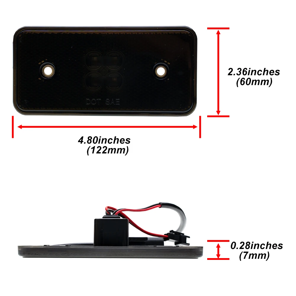 4x Smoked LED Front&Rear Amber Red Side Marker Lights For 2015 2016 2017 2018 Benz W463 G-Class G550 G63 G65 AMG OEM 0009064804