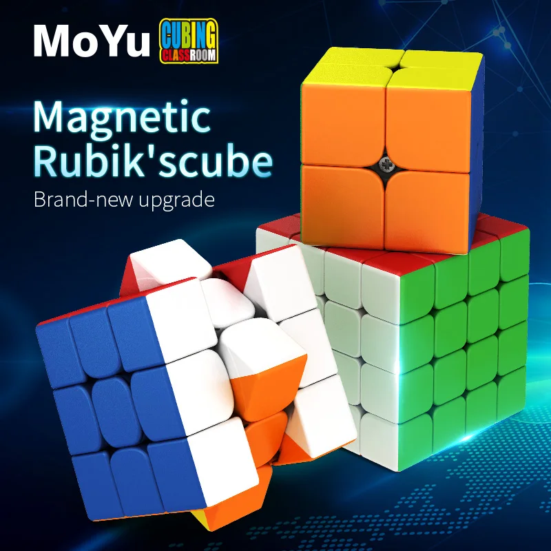 [Picube] MoYu RS4M RS3M RS2M Magnetic Speed Cube Bundle 2x2 3x3 4x4 Puzzle Cubo Magico Brain‑Teaser Gift Toy For Hobby Cubers