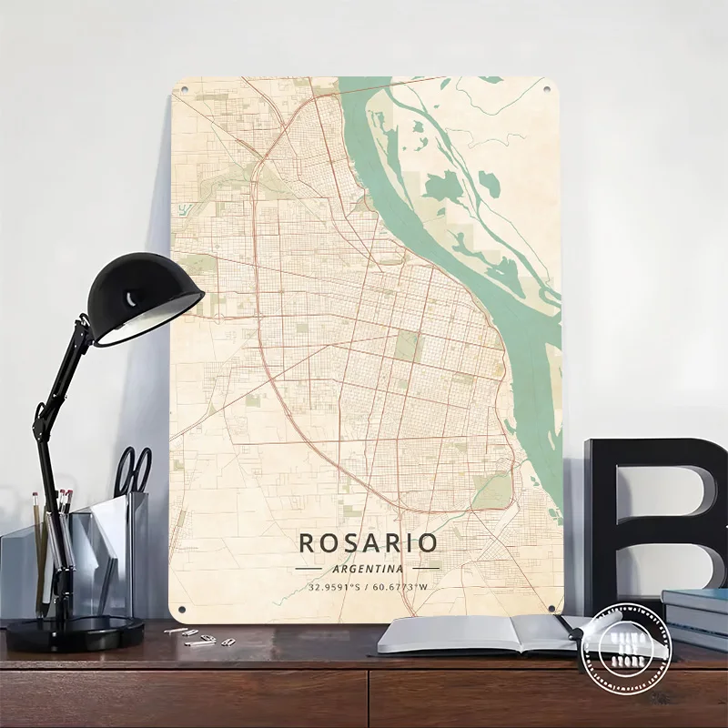 Rosario Argentina Poster Customized Vintage Metal Signs Wall Art Retro Tin Plaque for Room Decoration Garage Decorations Decor