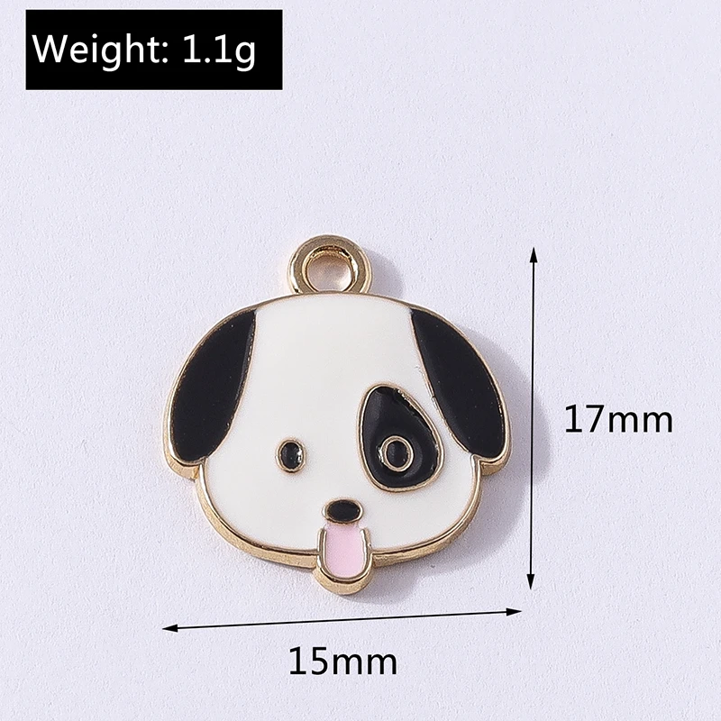 Duarte 10 Stück/Set Cartoon-Tier-Anhänger, Emaille-Hunde- und Katzen-Charms für Schmuckherstellung, Halsketten, Ohrringe, DIY-Bastelbedarf – Detail 7