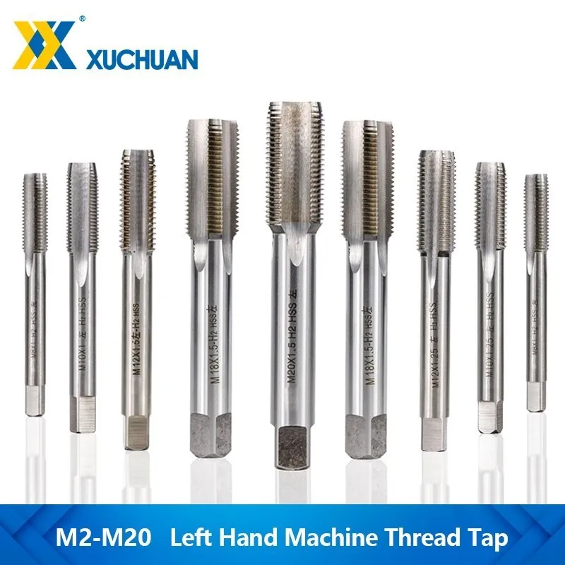 1pc M2-M20 Left Hand Machine Thread Tap HSS Steel Machine Plug Tap Metal Screw Hole Tap Drill Metric Screw Thread Tap