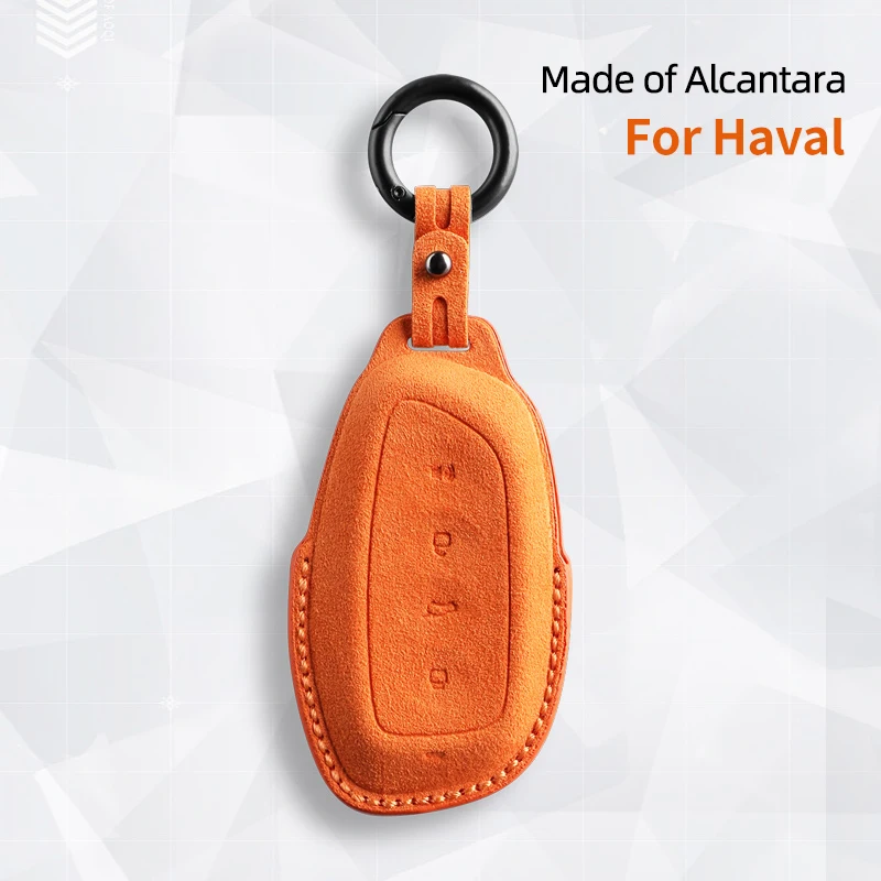 

Suede Car Key Case Cover Shell For Great Wall Haval 2022 Key Holder New Harvard Beast Cool Dog Car-Styling Keychain Accessories